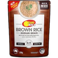 sunrice 90 seconds brown rice medium grain 250g