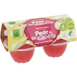 countdown fruit snack pears in raspberry jelly 480g 4pk