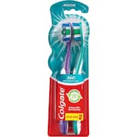 colgate 360 toothbrush medium whole mouth clean 2pk