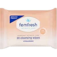 femfresh personal wipes cleansing 20pk