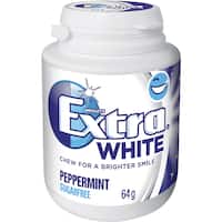 wrigleys extra white chewing gum peppermint 46 pieces 64g