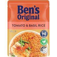 bens original microwave rice tomato & basil 250g
