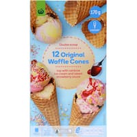 countdown cones waffle plain 170g 12pk