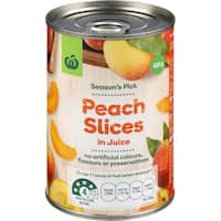 countdown peaches sliced in juice 410g