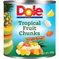 dole tropical chunks fruit salad light syrup with passionfruit 432g