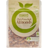 macro almonds dry roasted 250g