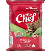 chef singles cat food traditional jellimeat 100g 4pk