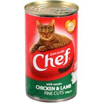 chef fine cuts cat food tender chicken & lamb 700g