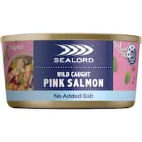 sealord salmon pink no added salt 210g