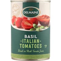 delmaine tomatoes diced with fresh basil 400g