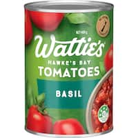 wattie's tomatoes chopped with basil 400g