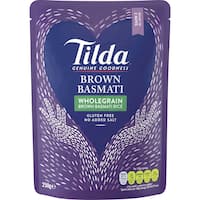 tilda steamed rice brown basmati 250g