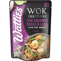 wattie's wok creations stir fry sauce thai coconut chilli & lime 125g