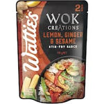 wattie's wok creations stir fry sauce lemon ginger & sesame 125g