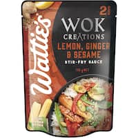 wattie's wok creations stir fry sauce lemon ginger & sesame 125g