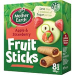 mother earth fruit sticks fruit filled bar apple & strawberry 152g 8pk
