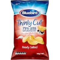 bluebird thin cut potato chips ready salted 140g