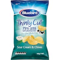 bluebird thin cut potato chips sour cream & chives 140g