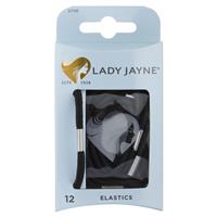 lady jayne thick elastics, black, pk12