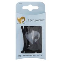 lady jayne super hold elastics, thick, black, pk 10