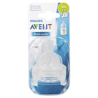 avent teat silicone 1m+ slow flow 2 pack