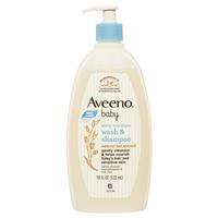aveeno baby daily moisture lightly scented wash & shampoo 532ml