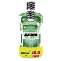 listerine teeth defence mouthwash 1 litre + 500ml value pack