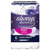 Buy Always Discreet Pad Level 6 Maxi Night 6 Pack for Bladder