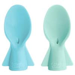 cherub baby universal food pouch spoons blue & green 2 pack