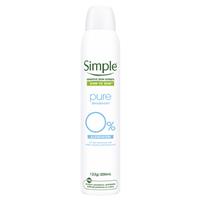 simple 0% deodorant pure aerosol spray 200ml