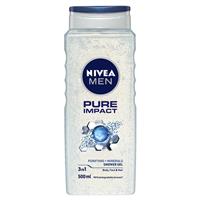 nivea for men pure impact shower gel 500ml