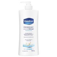 vaseline intensive care advanced strength fragrance free body lotion 400ml