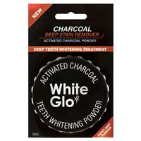 white glo activated charcoal teeth polishing powder 30g