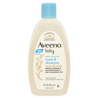 aveeno baby daily moisture lightly scented wash & shampoo 236ml
