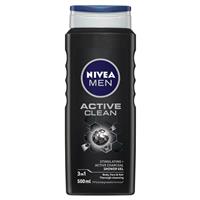 nivea for men active clean shower gel 500ml