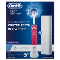 oral b pro 100 3d white polish power toothbrush pink