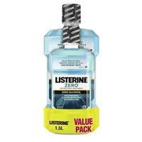 listerine zero alcohol mouthwash 1 litre + 500ml value pack