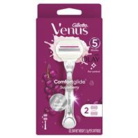gillette venus comfort glide sugarberry platinum + 2 blade refills