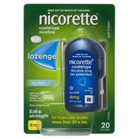 nicorette quit smoking cooldrops lozenges extra strength icy mint 4mg 20 pieces