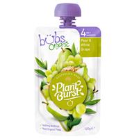 bubs organic pear & white grape 4 months+ 120g