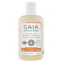 gaia natural baby bath & body wash 250ml