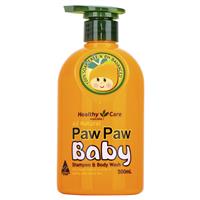 healthy care all natural paw paw baby shampoo wash 500ml