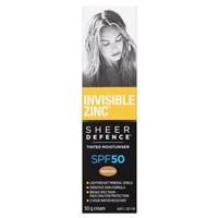 invisible zinc spf 50+ sheer defence tinted moisturiser medium 50g
