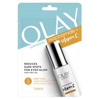 olay luminous niacinamide + vitamin c sheet mask