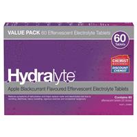 hydralyte electrolyte effervescent apple blackcurrant 60 tablets exclusive size