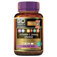 go healthy kids vitamin c 260mg orange 60 chewable tablets