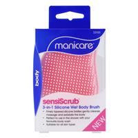 manicare 23101 3-in-1 sensiscrub silicone wet body brush