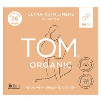 tom organic ultra thin liners wrapped 26 pack