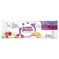 bubs organic smiley squares pear & beetroot 7 months+ 14g