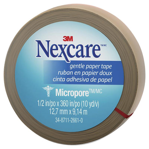 nexcare micropore gentle paper tape tan 12.7mm x 9.14m